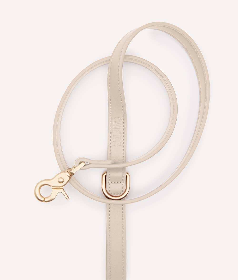 Hundeleine Jala Beige Lignify® Leder Schweiz – Studio Neva