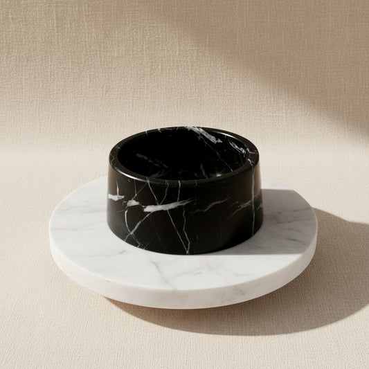 Marmor Hundenapf Nero Marquina schwarz – Studio Neva