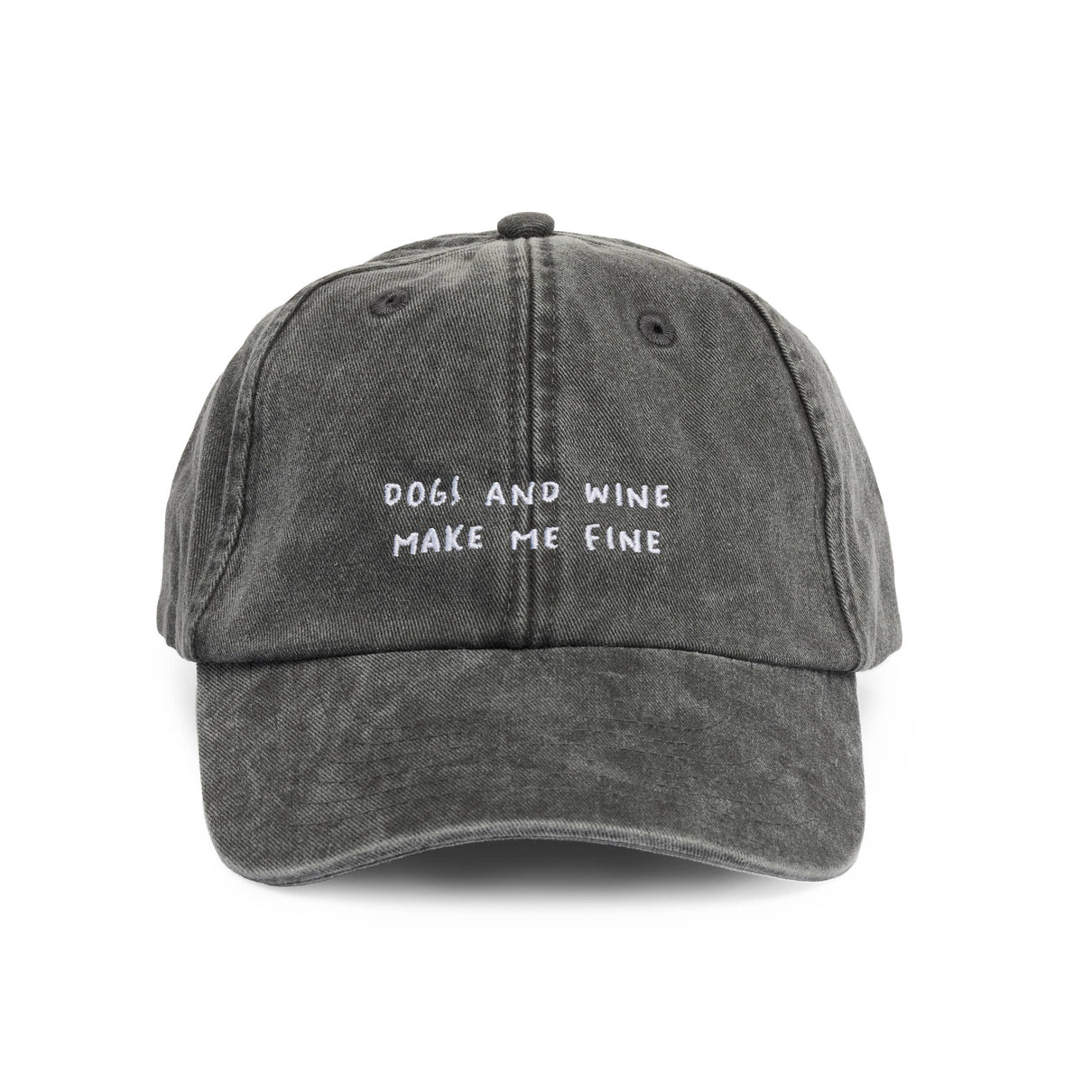 Lieblingspfote - Cap DOGS AND WINE MAKE ME FINE Vintage Black